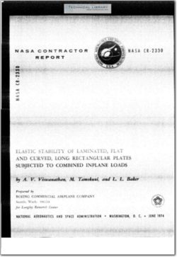 NASA-CR-2330 Elastic Stability of Laminated Flat and Curved Plates