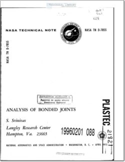 NASA-TN-D-7855 Analysis of Bonded Joints