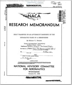 naca-rm-a57k07a Heat Transfer on an Afterbody Immersed in the Separated Wake of a Hemisphere