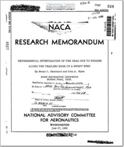 naca-rm-a58d15 Experimental Investigation of the Drag Due to Wedges Along the Trailing Edge of a Swept Wing