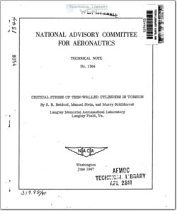 naca-tn-1344 Critical Stress of Thin-Walled Cylinders in Torsion