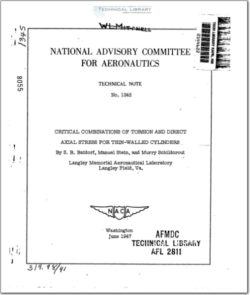 naca-tn-1345 Critical Combinations of Torsion and Direct Axial Stress for Thin-Walled Cylinders