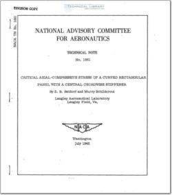 naca-tn-1661 Critical Axial-Compressive Stress of a Curved Rectangular Panel with a Central Chordwise Stiffener