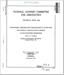 naca-tn-4169 Atmospheric Temperature Observations to 100,000 Feet for Several Climatological Regions of the Northern Hemishpere