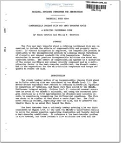 naca-tn-4320 Compressible Laminar Flow and Heat Transfer About a Rotating Isothermal Disk