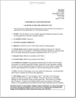 A-A-3165 Lacquer, Gloss, for Aircraft Use