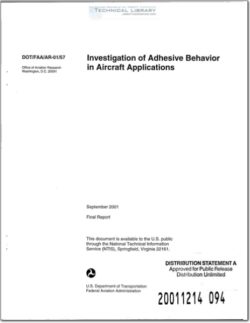 DOT-FAA-AR-01-57 Investigation of Adhesive Behavior in Aircraft Applications