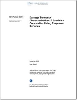 DOT-FAA-AR-02-101 Damage Tolerance Charcterization of Sandwich Composites Using Response Surfaces