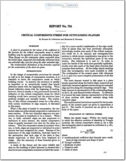 naca-report-734 Critical Compressive Stress for Outstanding Flanges