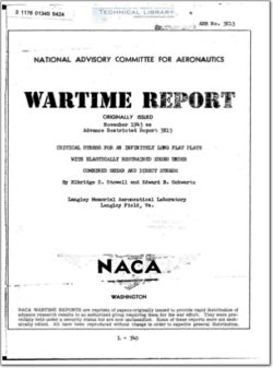 naca-wr-3k13 Critical Stress for an Infinitely Long Flat Plate with Elastically Restrained Edges Under Combined Shear and Direct Stress