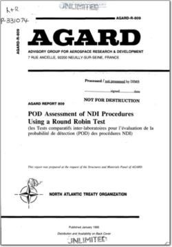 AGARD-R-809 POD Assessment of NDI Procedures Using a Round Robin Test