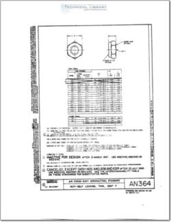 AN364 Nut, Self-Locking, Thin, 250°F