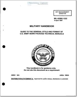MIL-HDBK-1222 Guide to the General Style and Format of U.S. Army Work Package Technical Manuals