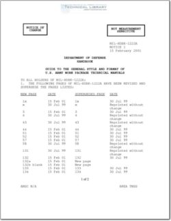 MIL-HDBK-1222A NOT 1 Guide to the General Style and Format of U.S. Army Work Package Technical Manuals