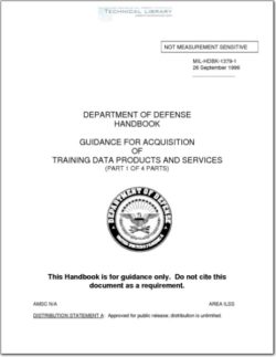 MIL-HDBK-1379_1 Guidance for Acquisition of Training Data Products and Services (Part 1 of 4 Parts)