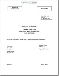 MIL-HDBK-1516 NOT 1 Unified Code for Coatings and Finished for DoD Materiel