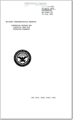 MIL-HDBK-210A Conversion Factors and Logistics Data for Petroleum Planning