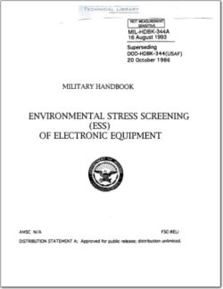 MIL-HDBK-344A Environmental Stress Screening (ESS) of Electronic Equipment