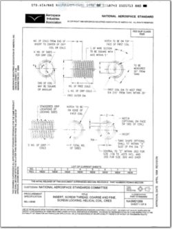 MS21209 Insert, Screw Thread, Coarse and Fine, Screw Locking, Helical Coil, Cres