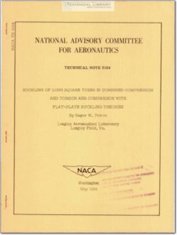 NACA-TN-3184 Buckling of Long Square Tubes in Combined Compression and Torsion and Comparison with Flat-Plate Buckling Theories