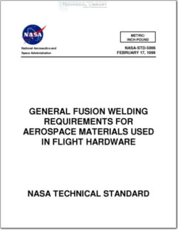 NASA-STD-5006 General Fusion Welding Requirements for Aerospace Materials Used in Flight Hardware