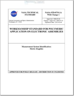 NASA-STD-8739.1 Workmanship Standard for Polymeric Application on Electronic Assemblies