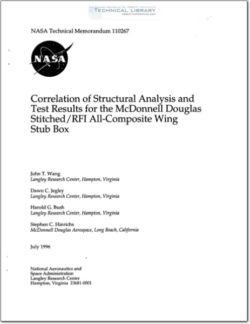 NASA-TM-110267 Correlation of Structural Analysis and Test Results for the McDonnell Douglas Stitched-RFI All-Composite Wing Stub Box