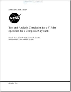 NASA-TM-2015-218967 Test and Analysis Correlation for a Y-Joint Specimen for a Composite Cryotank