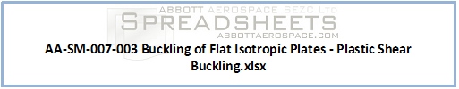 Plastic Shear Buckling Curve Spreadsheet