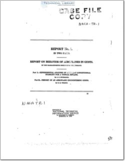 naca-report-1 Report on Behavior of Aeroplanes in Gusts