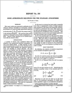 naca-report-376 Some Approximate Equations of the Standard Atmosphere