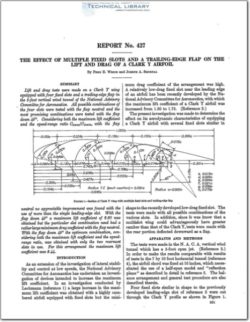 naca-report-427 The Effect of Multiple Fixed Slots and a Trailing Edge Flap on the Lift and Drag of a Clark Y Airfoil