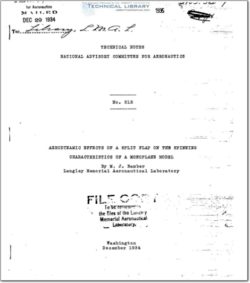 naca-tn-515 Aerodynamic Effects of a Split Flap on the Spinning Characteristics of a Monoplane Model