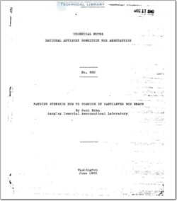 naca-tn-530 Pending Stresses Due to Torsion in Cantilever Box Beams