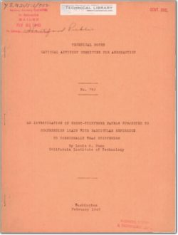 naca-tn-752 An Investigation of Sheet-Stiffener Panels Subjected to Compression Loads with Particular Reference to Torsionally Weak Stiffeners