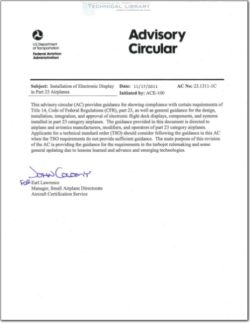AC-23.1311-1C Installation of Electronic Display in Part 23 Airplanes