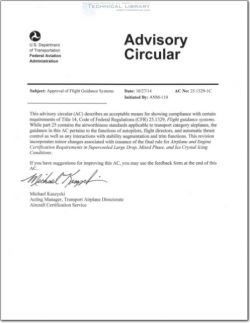 AC-25.1329-1C Approval of Flight Guidance Systems