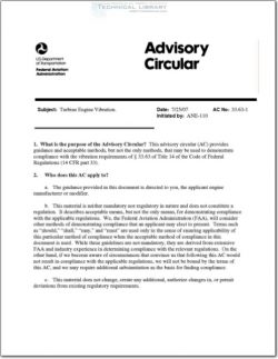 FAA-AC-33.63-1 Turbine Engine Vibration