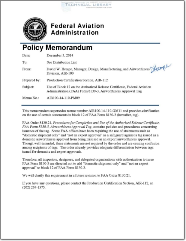 faa air 100 14 110 pm09 abbott aerospace sezc ltd faa form 8130 3 instructions