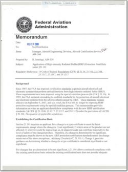 FAA-AIR-100-HIRF Final Rule under 21.101 Application of HIRF Protection Final Rule Under 21.101