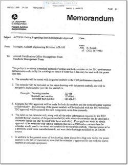 FAA-AIR-100 Policy Regarding Seat Belt Extender Approval