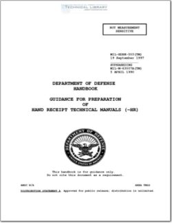 MIL-HDBK-503 Guidance for Preparation of Hand Receipt Technical Manuals (-HR)