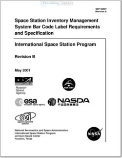 NASA-SSP50007RB Space Station Inventory Management System Bar Code Label Requirements and Specification