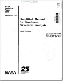 NASA-TP-2208 Simplified Method for Nonlinear Structural Analysis