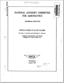 naca-tn-2163 Critical Stress of Plate Columns