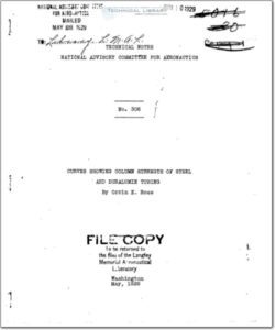 naca-tn-306 Curves Showing Column Strength of Steel and Duralumin Tubing