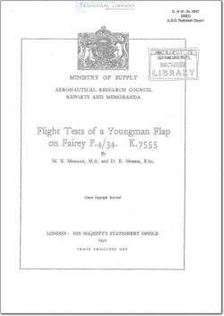 ARC-RM-2547 Flight Tests of a Youngman Flap on Fairey P.4-34. K.7555