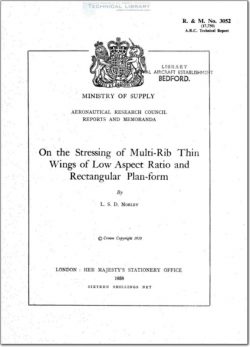 ARC-RM-3052 On the Research of Multi-Rib Thin Wings of Low Aspect Ratio and Rectangular Plan Form