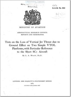 ARC-RM-3313 Tests on the Loss of Vertical Jet Thrust due to Ground Effect on Two Simple VTOL Planforms, with Particular Reference to the Short SC1 Aircraft