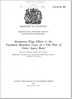 ARC-RM-3367 Streamwise Edge Effectsn in the Turbulent Boundary Layer on a Flat Plate of Finite Aspect Ratio